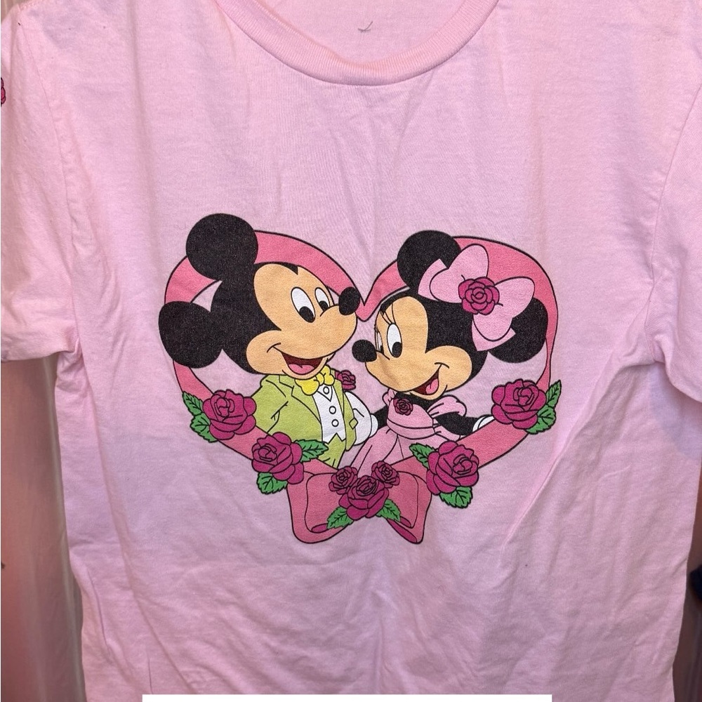 Disney Pink Shirt with Mickey and Minnie